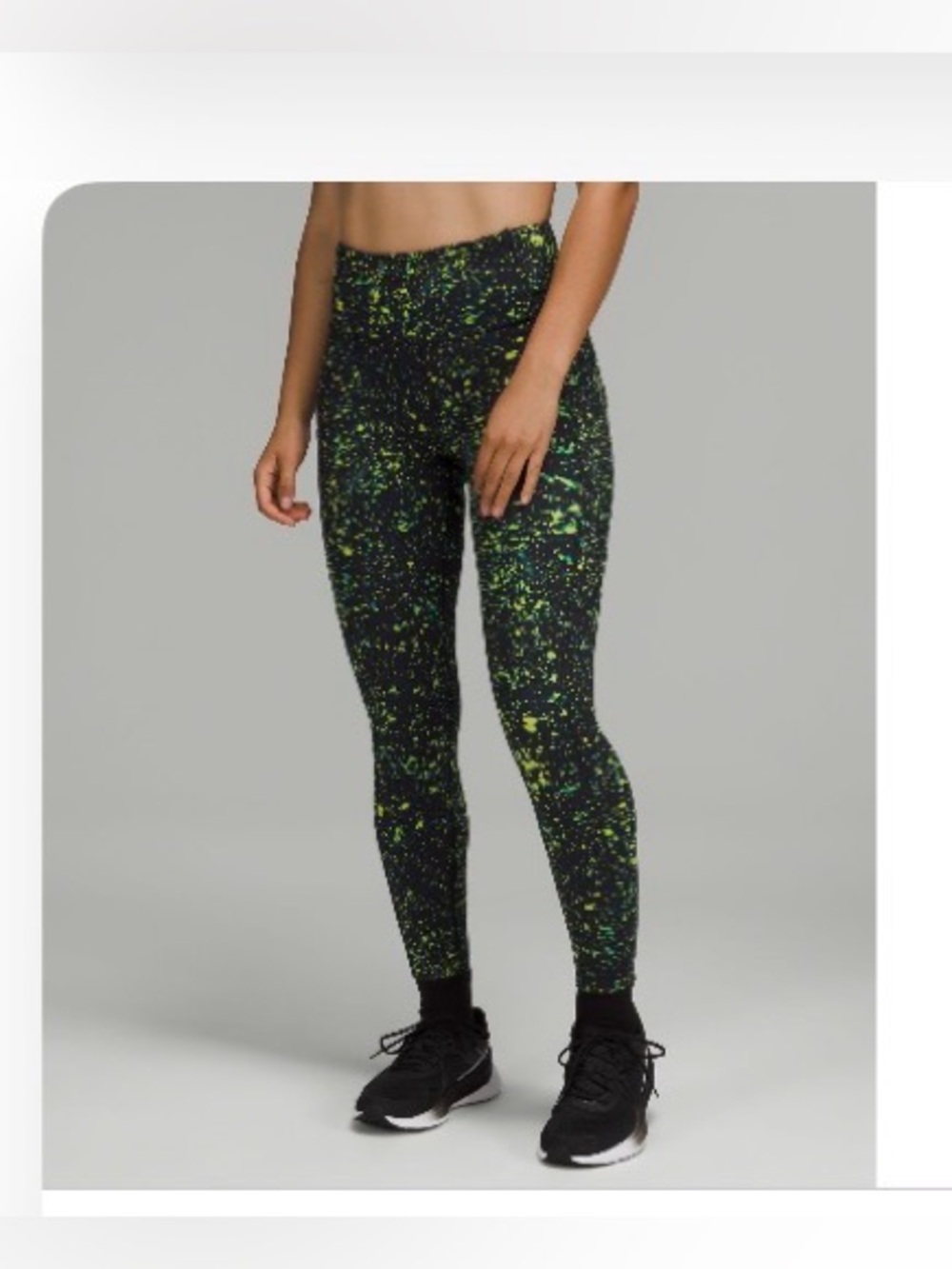 Fast and free high-rise tight 25". Color- sparks fly multi. Size 4